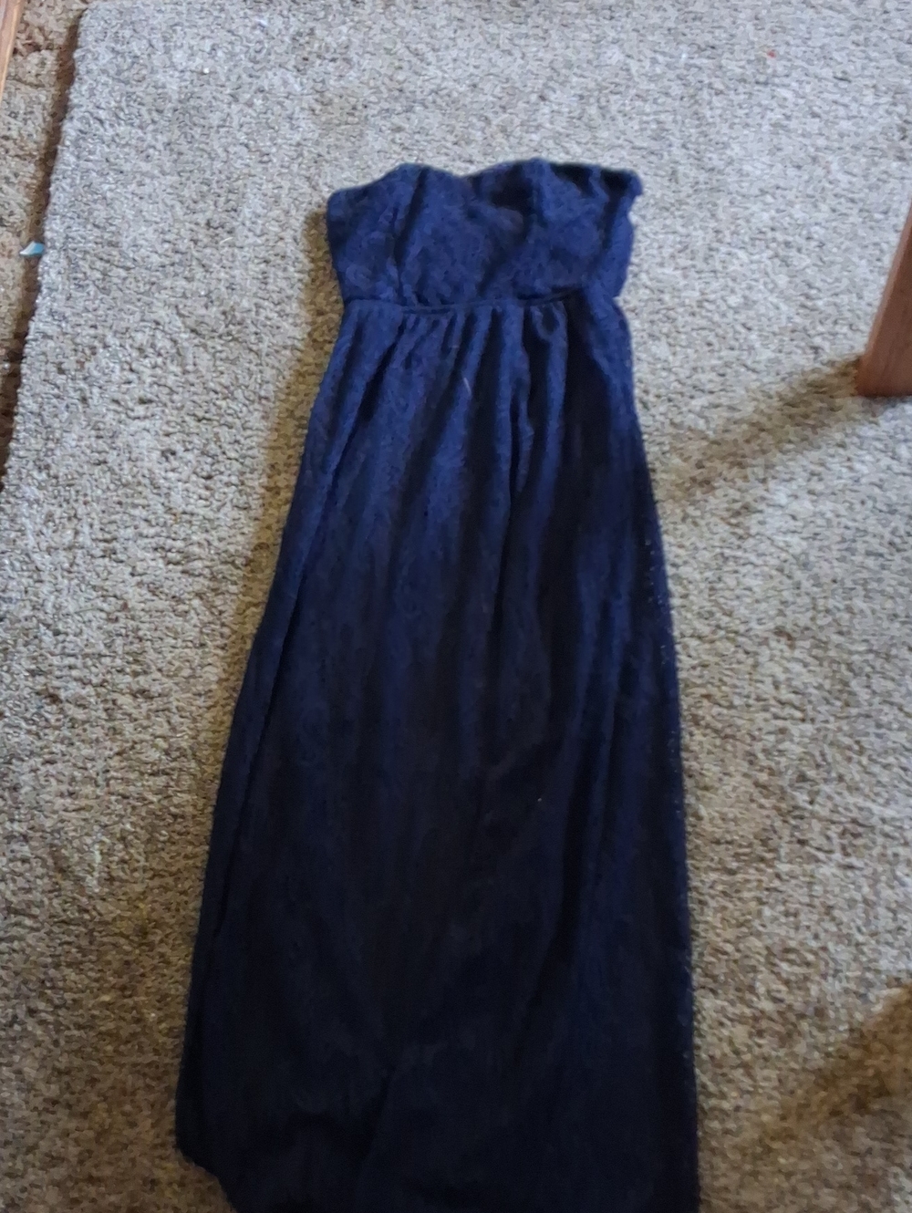 bailey blue Navy Strapless Lace Maxi Dress